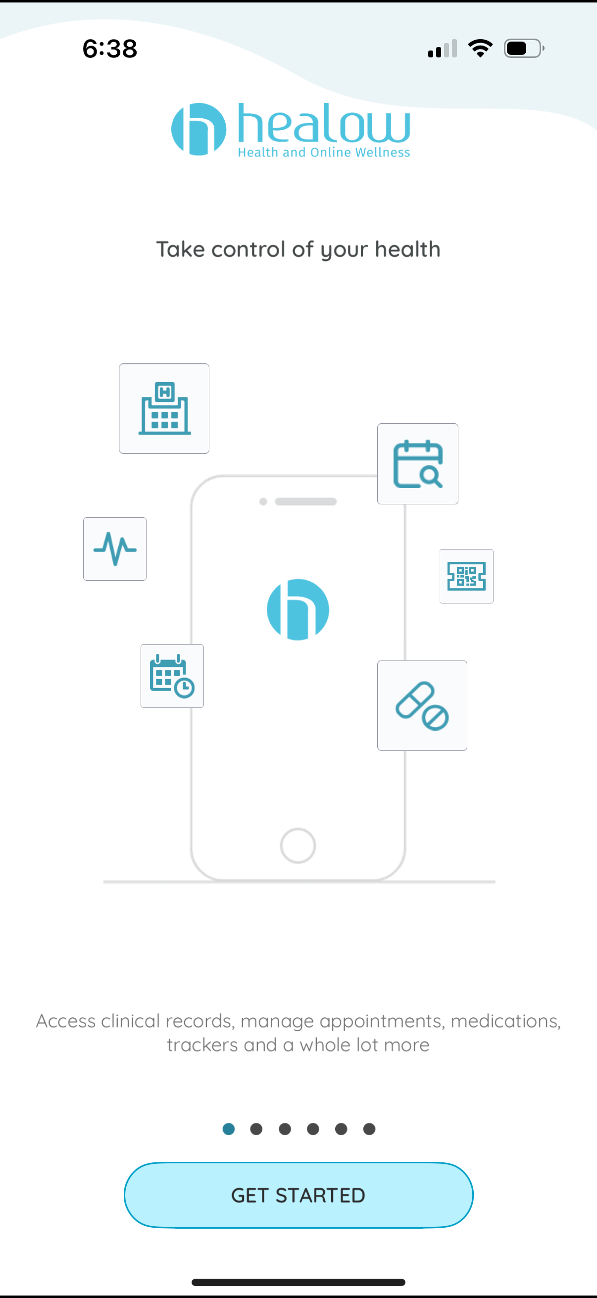 healow onboarding screenshot
